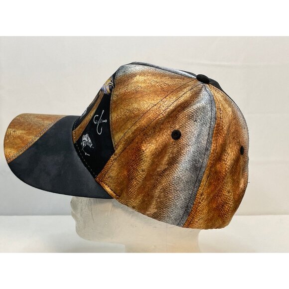 Fishing makes me happy hat cap 7 1/2" snap back brown - Picture 3 of 7